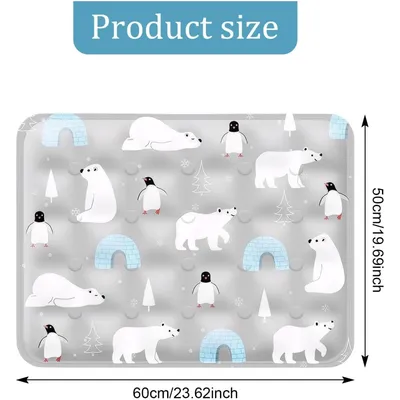 PetTribes Tapis Refroidissant Gris Ours : Auto-Refroidissant, Réutilisable,