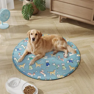 HausPets Tapis Rafraîchissant en Soie de Glace 60x60cm Rond Bleu HausPets Tapis Rafraîchissant en Soie de Glace 60x60cm Rond Bleu