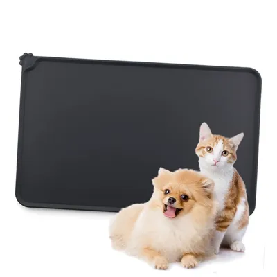 FurryFusion Schwarze Fleece-Anti-Rutsch-Plüschmatte 270 g
