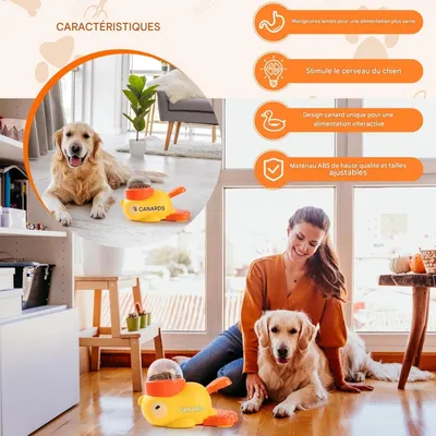 FurryFusion Dispenseur nourriture canard pour chats et chiens FurryFusion Dispenseur nourriture canard pour chats et chiens