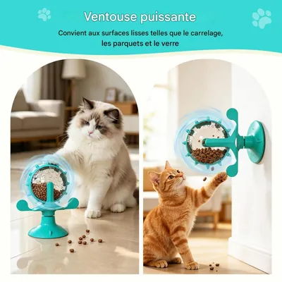 FurryFusion Rotierender Futterspender für Hunde und Katzen