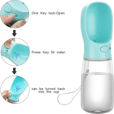 Gourde pour Chien 550ml - Bouteille d'Eau Portable Animaux Extérieur Voyage Gourde pour Chien 550ml - Bouteille d'Eau Portable Animaux Extérieur Voyage