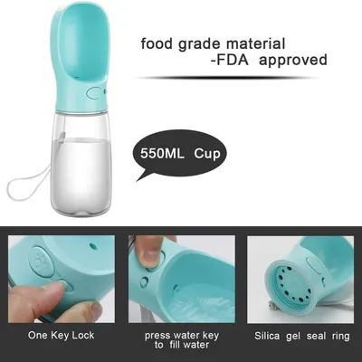 Gourde pour Chien 550ml - Bouteille d'Eau Portable Animaux Extérieur Voyage Gourde pour Chien 550ml - Bouteille d'Eau Portable Animaux Extérieur Voyage