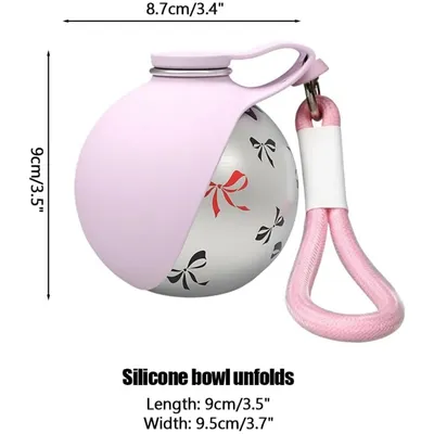 PetTribes Gourde Portable Animaux 285ml, Abreuvoir Silicone Pliable Étanche PetTribes Gourde Portable Animaux 285ml, Abreuvoir Silicone Pliable Étanche