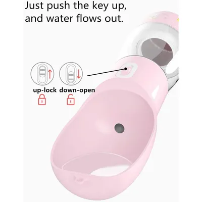 Gourde eau portable pour chien avec gamelle et réservoir nourriture Gourde eau portable pour chien avec gamelle et réservoir nourriture