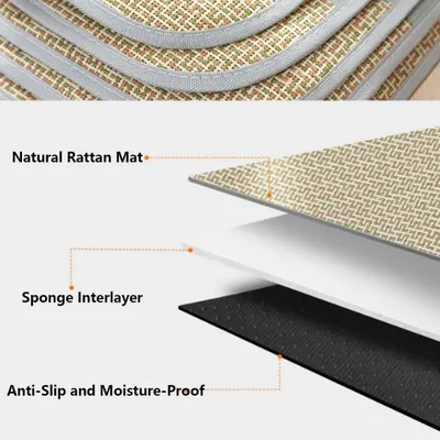 PetTribes Doppelseitige Kühlmatte aus Rattan