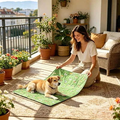 HausPets Tapis Rafraîchissant pour Chats et Chiens, 50x70cm Bleu HausPets Tapis Rafraîchissant pour Chats et Chiens, 50x70cm Bleu