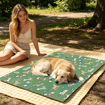 HausPets Tapis Rafraîchissant pour Chats et Chiens, 50x70cm Bleu HausPets Tapis Rafraîchissant pour Chats et Chiens, 50x70cm Bleu