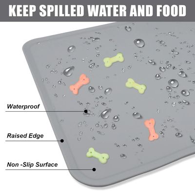 PetTribes Tapis Gamelle Chien Chat en Silicone FDA,Imperméable Antidérapant