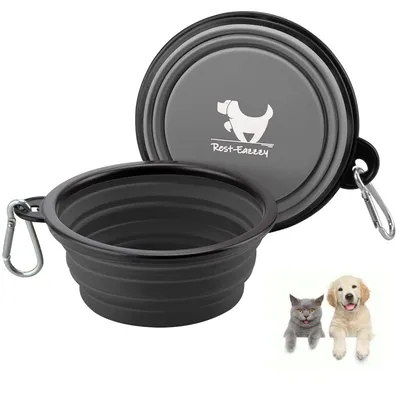 ZooVenture Lot 2 Bols Silicone Pliables Chien Noir ZooVenture Lot 2 Bols Silicone Pliables Chien Noir