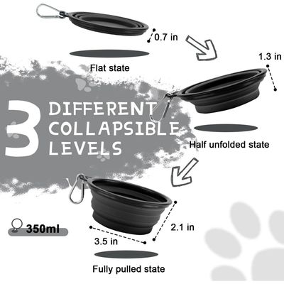 ZooVenture Bols Silicone Pliables 2 Pièces Noir
