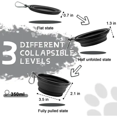 ZooVenture Lot 2 Bols Silicone Pliables Chien Noir ZooVenture Lot 2 Bols Silicone Pliables Chien Noir