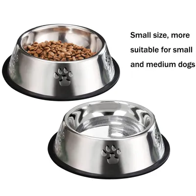 PetTribes Gamelle Acier Inoxydable Antidérapante Animaux (22cm/Lot de 2)