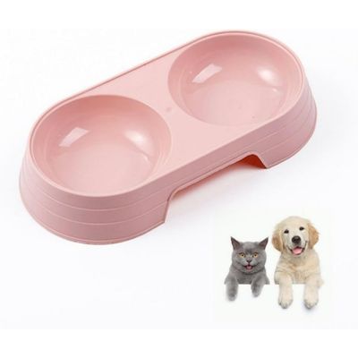 ZooVenture Bol Double Compartiment Chat Chien Rose