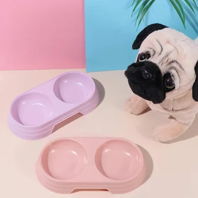 ZooVenture Bol Double Compartiment Chat Chien Rose ZooVenture Bol Double Compartiment Chat Chien Rose