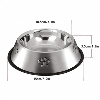 PetTribes Gamelle Acier Inoxydable Antidérapante Animaux (15cm/Lot de 2)