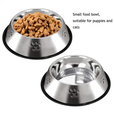 PetTribes Gamelle Acier Inoxydable Antidérapante Animaux (15cm/Lot de 2)
