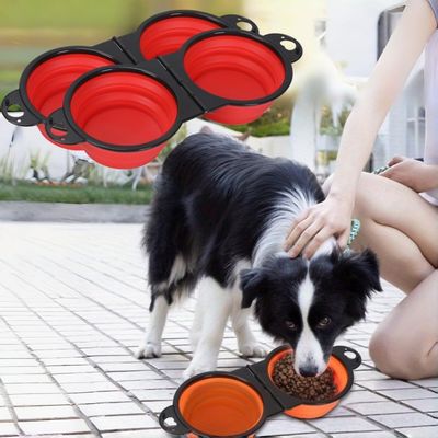PetTribes Gamelles Pliables Voyage 2x450ml Silicone Rouge