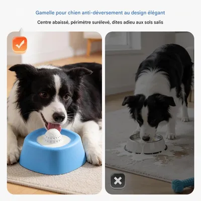 FurryFusion Bol sphérique anti - glissement pour chien à l'usage lent