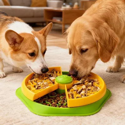 FurryFusion Gamelle anti - glouton double pour chien et chat