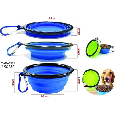 PetTribes Bol Silicone Pliable Voyage Chat Chien Crochet Anti-dérapant PetTribes Bol Silicone Pliable Voyage Chat Chien Crochet Anti-dérapant