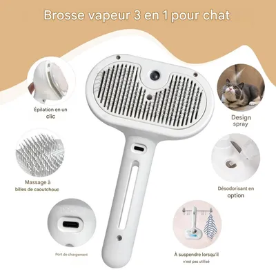 FurryFusion Peigne pour animaux de compagnie avec pulvérisateur FurryFusion Peigne pour animaux de compagnie avec pulvérisateur