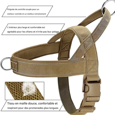 FurryFusion Harnachement tactique anti-pull pour grands chiens