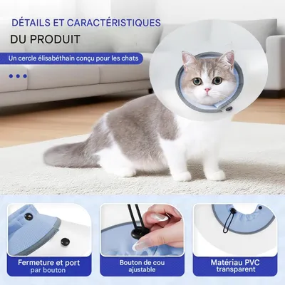 FurryFusion Collier anti-morsure pour chat après stérilisation FurryFusion Collier anti-morsure pour chat après stérilisation