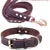 MCBOSON Brun XS Cuir Véritable Personnalisé Collier Chien