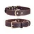 MCBOSON Brun XS Cuir Véritable Personnalisé Collier Chien