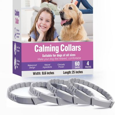HausPets Lot de 4 Colliers Calmant Chien 63,5 Jours Réglable Toutes Tailles