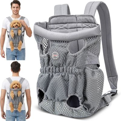 MCBOSON Sac à Dos Transport Chien Gris Argenté