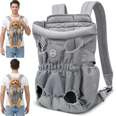 MCBOSON Mochila transportadora para perros de color gris plateado