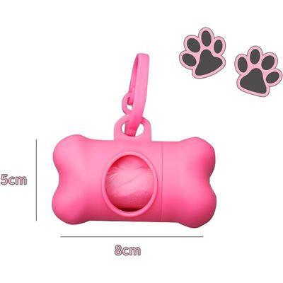 PetTribes Distributeur Sacs Crottes Chien, Forme Os, Rose 5x8cm