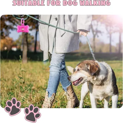 PetTribes Distributeur Sacs Crottes Chien, Forme Os, Rose 5x8cm