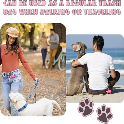 PetTribes Distributeur Sacs Crottes Chien, Forme Os, Rose 5x8cm