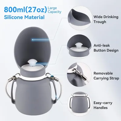 ZooVenture Bouteille Eau Chien Silicone 800ml Portable ZooVenture Bouteille Eau Chien Silicone 800ml Portable