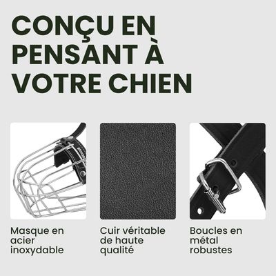 Zoomtopia Muselière métal XL grand chien Rottweiler Cane Corso