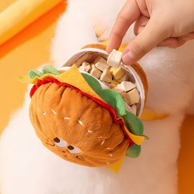 FurryFusion Sac à dos en forme de hamburger et laisse pour chien