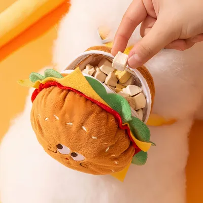 FurryFusion Hamburger-förmiger Rucksack und Hundeleine