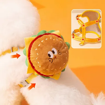 FurryFusion Hamburger-förmiger Rucksack und Hundeleine
