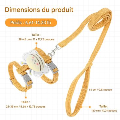 FurryFusion Harnais de traction en forme de I pour chats et chiots