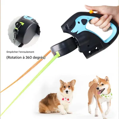 FurryFusion Ausziehbare Leine für zwei Hunde