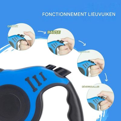 FurryFusion Laisse rétractable automatique pour petits chiens