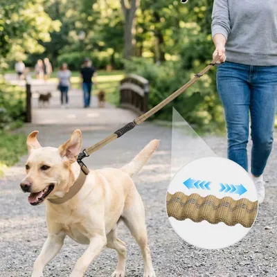 MCBOSON Laisse Élastique Chien Anti-Traction 4 poignées réfléchissante MCBOSON Laisse Élastique Chien Anti-Traction 4 poignées réfléchissante