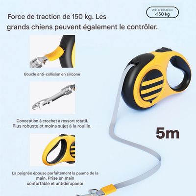 FurryFusion Laisse extensible bi - couleur pour chiens