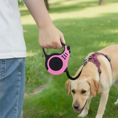 MCBOSON Laisse réglable rose 3m poignée antidérapante petits/moyens chiens