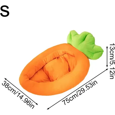 ZooVenture Lit Chat Carotte - Peluche, Doux, Lavable, Chauffant