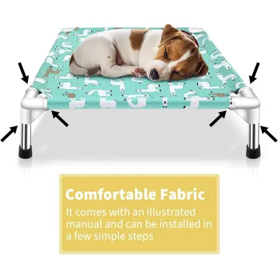 PetTribes Lit surélevé pour Chien de Petite Taille,Amovible et Antidérapant PetTribes Lit surélevé pour Chien de Petite Taille,Amovible et Antidérapant