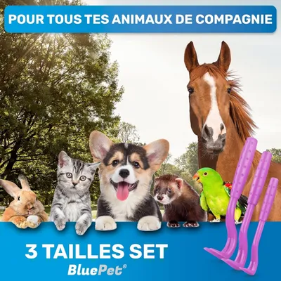 MCBOSON Lot de 2 Pinces à Tiques 3 tailles Chiens Chats Humains (Rose) MCBOSON Lot de 2 Pinces à Tiques 3 tailles Chiens Chats Humains (Rose)